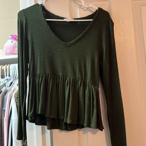Green Peplum Style Tee